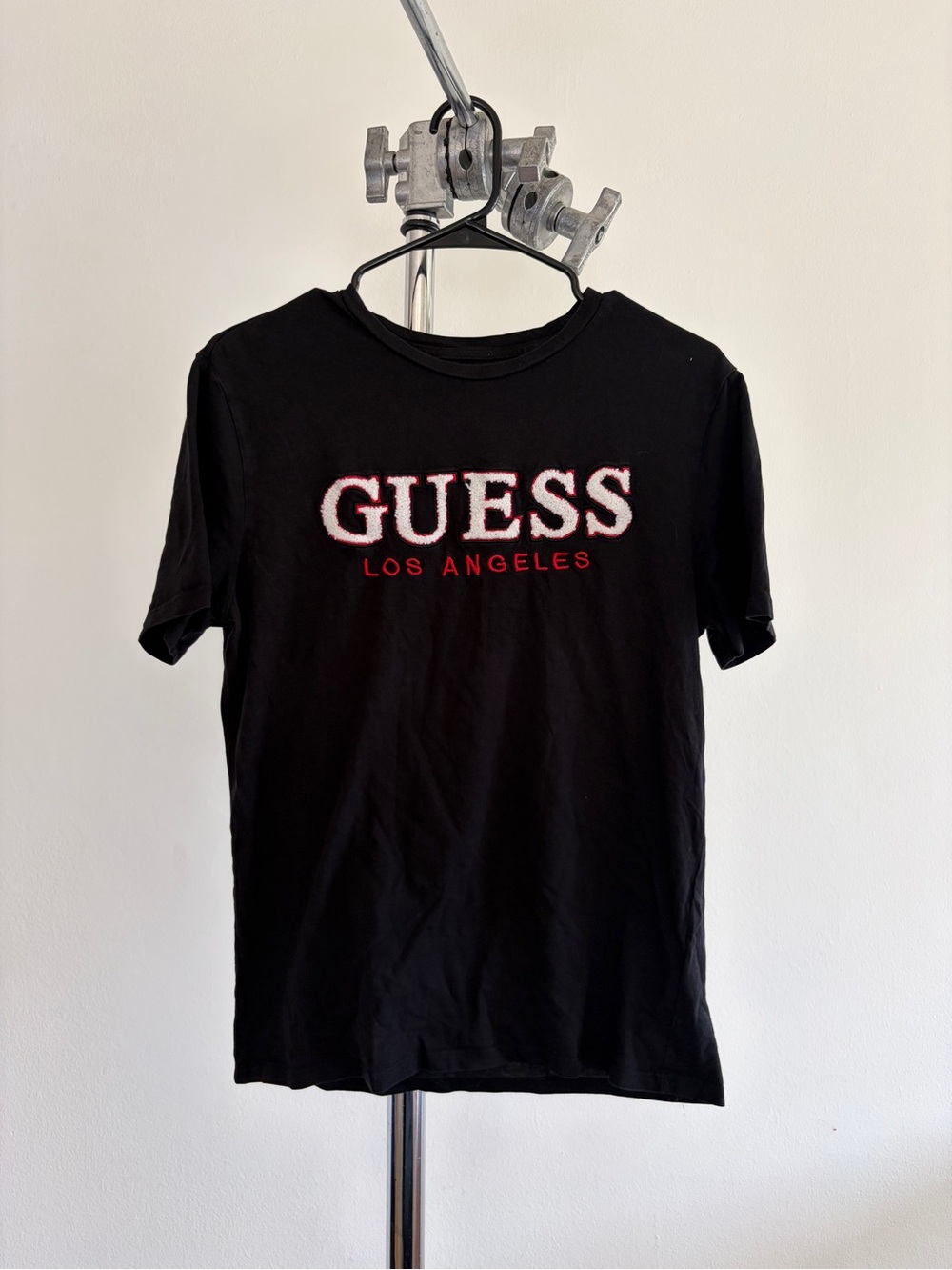 Guess Black Tee with White and Red Logo